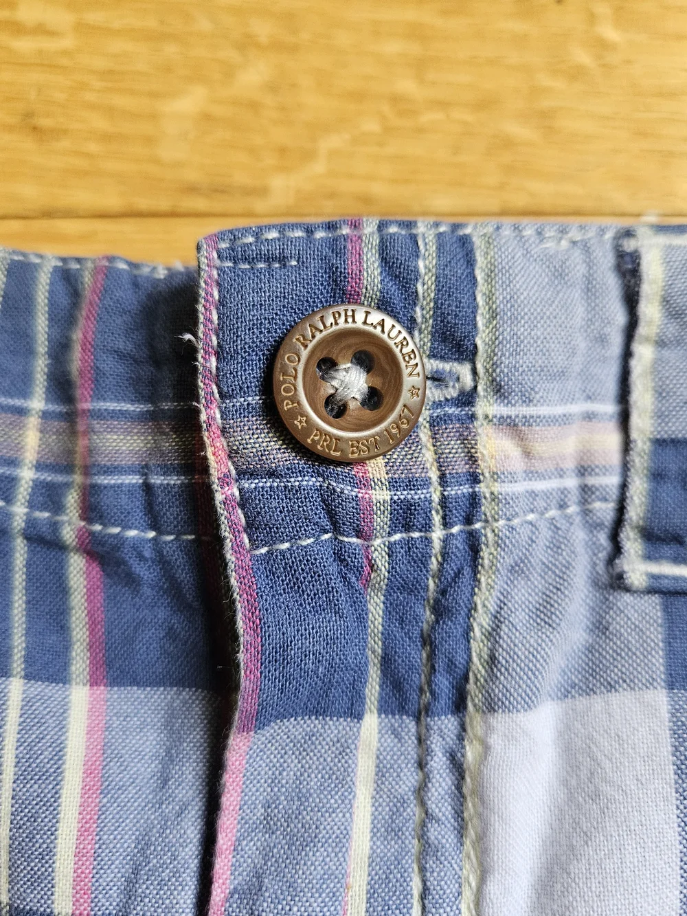 Ralph Lauren Blue Plaid Button-Front Shorts